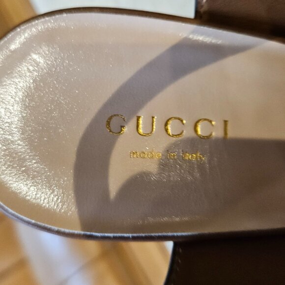 Gucci Interlocking G Cut Out Sandal 730022 US000 - 2535 Cuir Leather Size 39+ - Picture 12 of 14